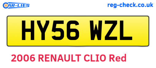 HY56WZL are the vehicle registration plates.