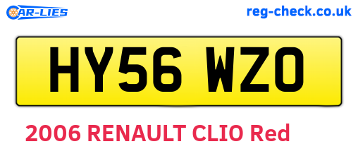 HY56WZO are the vehicle registration plates.