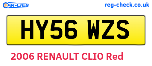 HY56WZS are the vehicle registration plates.