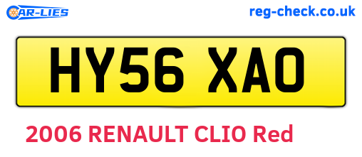 HY56XAO are the vehicle registration plates.