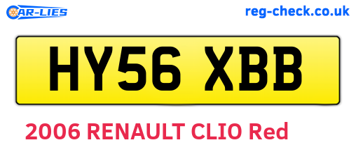 HY56XBB are the vehicle registration plates.