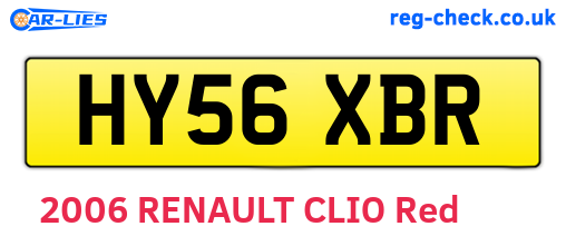 HY56XBR are the vehicle registration plates.