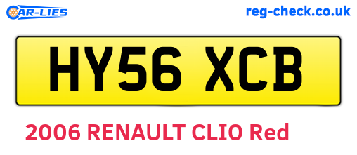 HY56XCB are the vehicle registration plates.