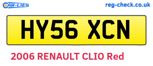 HY56XCN are the vehicle registration plates.