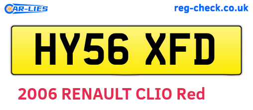 HY56XFD are the vehicle registration plates.