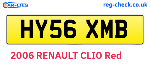 HY56XMB are the vehicle registration plates.
