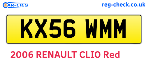 KX56WMM are the vehicle registration plates.