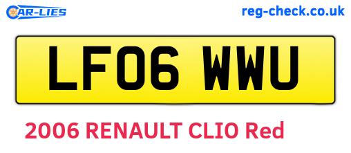 LF06WWU are the vehicle registration plates.