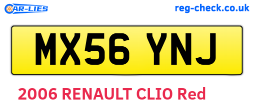 MX56YNJ are the vehicle registration plates.