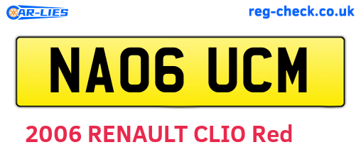 NA06UCM are the vehicle registration plates.