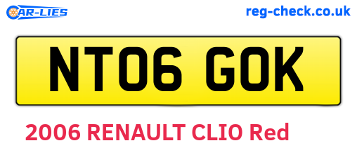NT06GOK are the vehicle registration plates.