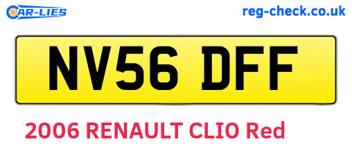 NV56DFF are the vehicle registration plates.