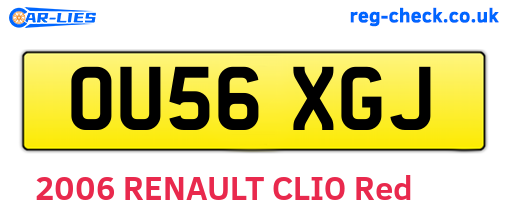 OU56XGJ are the vehicle registration plates.