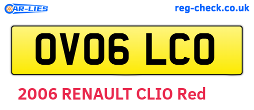 OV06LCO are the vehicle registration plates.