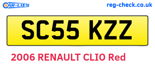 SC55KZZ are the vehicle registration plates.