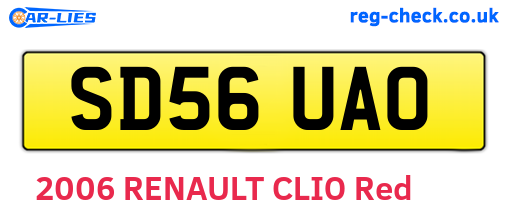 SD56UAO are the vehicle registration plates.