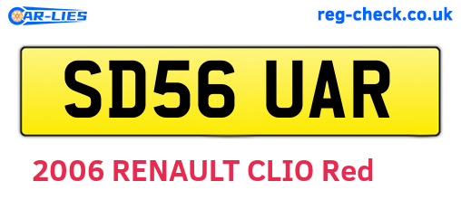 SD56UAR are the vehicle registration plates.