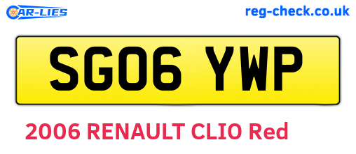 SG06YWP are the vehicle registration plates.