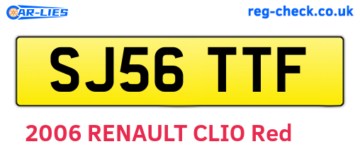 SJ56TTF are the vehicle registration plates.