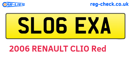 SL06EXA are the vehicle registration plates.