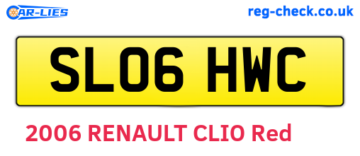 SL06HWC are the vehicle registration plates.