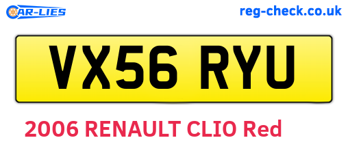 VX56RYU are the vehicle registration plates.