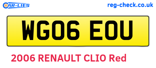 WG06EOU are the vehicle registration plates.