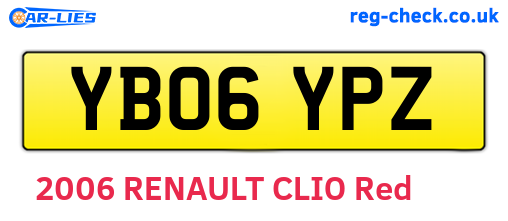 YB06YPZ are the vehicle registration plates.