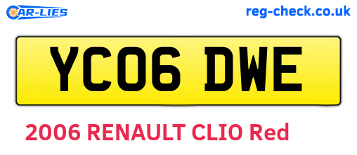 YC06DWE are the vehicle registration plates.