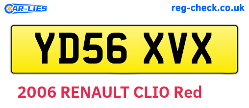 YD56XVX are the vehicle registration plates.