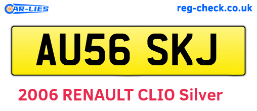 AU56SKJ are the vehicle registration plates.