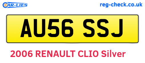AU56SSJ are the vehicle registration plates.