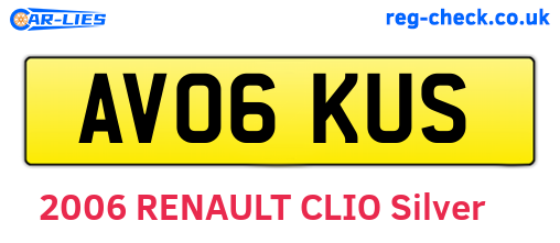 AV06KUS are the vehicle registration plates.