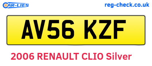 AV56KZF are the vehicle registration plates.