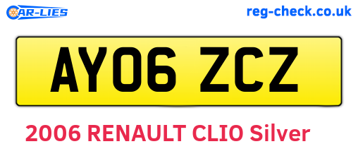 AY06ZCZ are the vehicle registration plates.