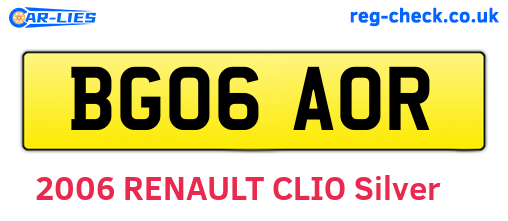 BG06AOR are the vehicle registration plates.