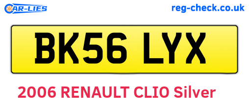 BK56LYX are the vehicle registration plates.