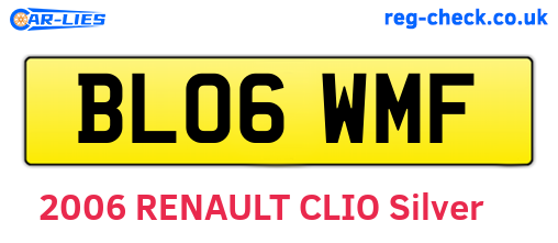 BL06WMF are the vehicle registration plates.