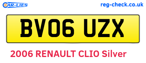 BV06UZX are the vehicle registration plates.