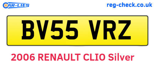BV55VRZ are the vehicle registration plates.