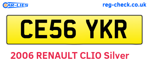 CE56YKR are the vehicle registration plates.