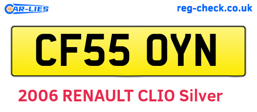 CF55OYN are the vehicle registration plates.