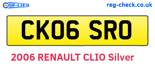 CK06SRO are the vehicle registration plates.