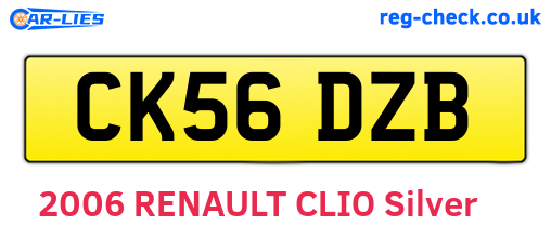 CK56DZB are the vehicle registration plates.