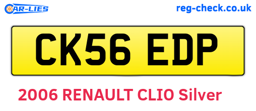 CK56EDP are the vehicle registration plates.