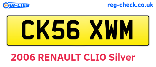 CK56XWM are the vehicle registration plates.