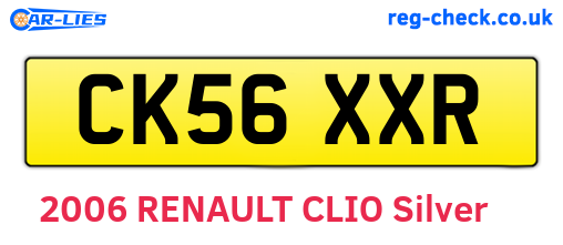 CK56XXR are the vehicle registration plates.