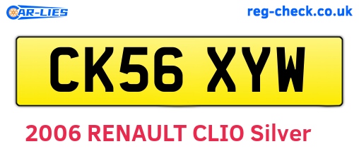 CK56XYW are the vehicle registration plates.