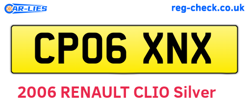 CP06XNX are the vehicle registration plates.