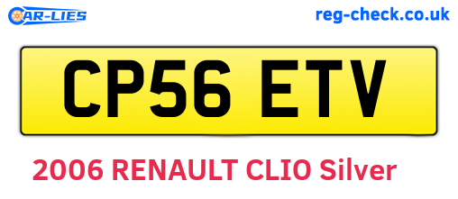 CP56ETV are the vehicle registration plates.